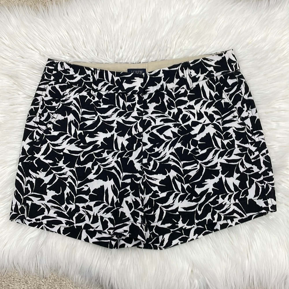J. Crew Black & White Print Shorts with Pockets, Size 2
